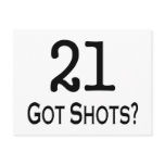 21 Got Shots Postcard