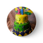 21 Mardi Gras Cake Button