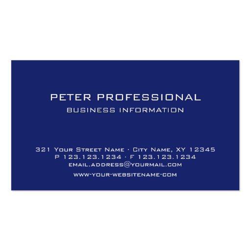 21 Modern Professional Business Card ultramarine (front side)