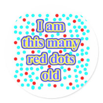 21 Red Dots Old Round Stickers