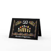 21 Rounds of Applause Happy Birthday! Gold Candles Greeting Card