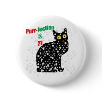 21 Snow Cat Purr-fection Button
