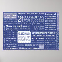 21 Suggestions for Success - Blue Posters