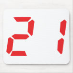 21 twenty-one red alarm clock digital number mouse pad
