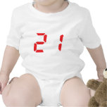 21 twenty-one red alarm clock digital number tee shirt
