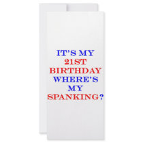21 Where's my spanking? rack cards