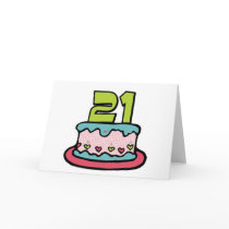 21 Year Old Birthday Cake Cards