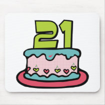21 Year Old Birthday Cake mousepads