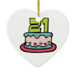 21 Year Old Birthday Cake Christmas Tree Ornament