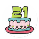 21 Year Old Birthday Cake stickers