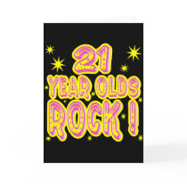 21 Year Olds Rock! (Pink) Greeting Card