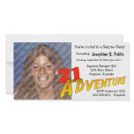 21st Birthday Adventure Party Photo Invitation photo cards
