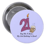 21st Birthday Beer (customizable) Pin