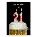 21st Birthday Beer for Son Card
