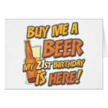 21st Birthday Beer Greeting Cards