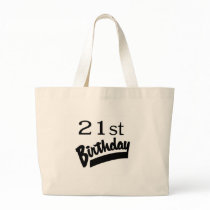 21st Birthday Black Canvas Bags