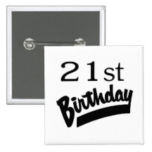 21st Birthday Black Buttons