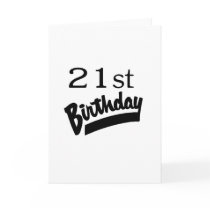 21st Birthday Black Greeting Card