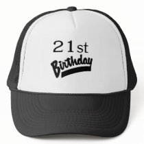21st Birthday Black Mesh Hats