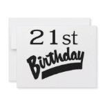 21st Birthday Black Personalized Announcements