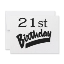 21st Birthday Black Personalized Announcements