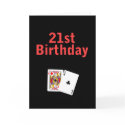 21st Birthday Black Jack Card