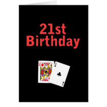 21st Birthday Black Jack Card cards