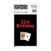 21st Birthday Black Jack Card stamps