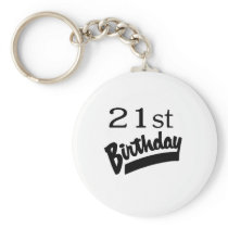 21st Birthday Black Keychains