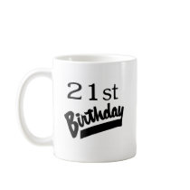 21st Birthday Black Mug