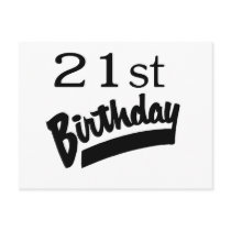 21st Birthday Black Post Card