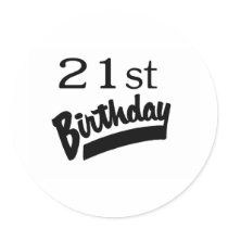 21st Birthday Black Sticker