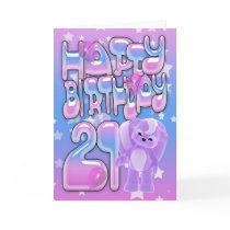 21st Birthday Card cute with little skunk