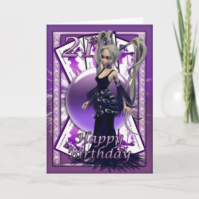 21st Birthday Card Gothic Doll skuls orb cards by moonlake