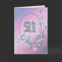 21st Birthday card with diamond stars