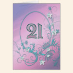 21st Birthday card with diamond stars cards