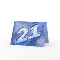 21st Birthday card with fireworks