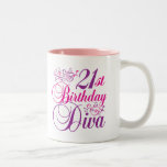 21st Birthday Diva Coffee Mugs