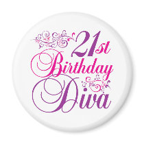 21st Birthday Diva Magnet