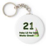 21st Birthday Fak I.D. Keychain