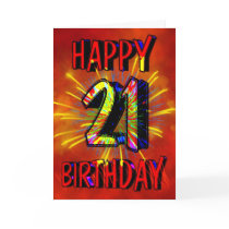 21st Birthday Fireworks Card