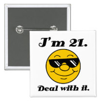 21st Birthday Gag Gift Pinback Button