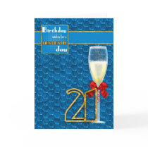 21st Birthday - Geometric Birthday Card Champagne