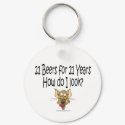 21st Birthday Gifts 21 Beers for 21 Years keychains