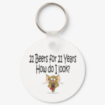 21st Birthday Gifts 21 Beers for 21 Years keychains