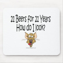 21st Birthday Gifts 21 Beers for 21 Years Mouse Mat