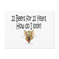 21st Birthday Gifts 21 Beers for 21 Years postcards