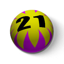 21st Birthday Gifts, Beach Ball 21! Button