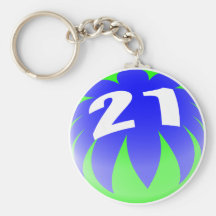 21st Birthday Gifts, Beach Ball 21! Key Chains