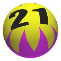 21st Birthday Gifts, Beach Ball 21! stickers